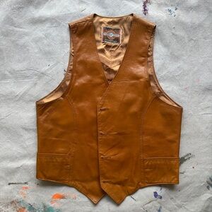 Pioneer Wear Vintage Leather Vest with great stitch detailing.